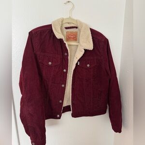 Levi’s red corduroy Sherpa jacket